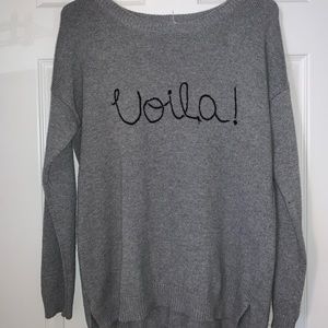 Sweater with VOILA on front